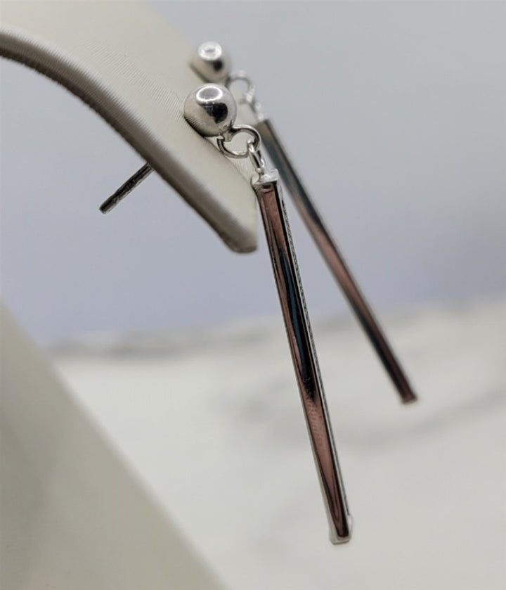 Sterling Silver Bar Drop Earrings
