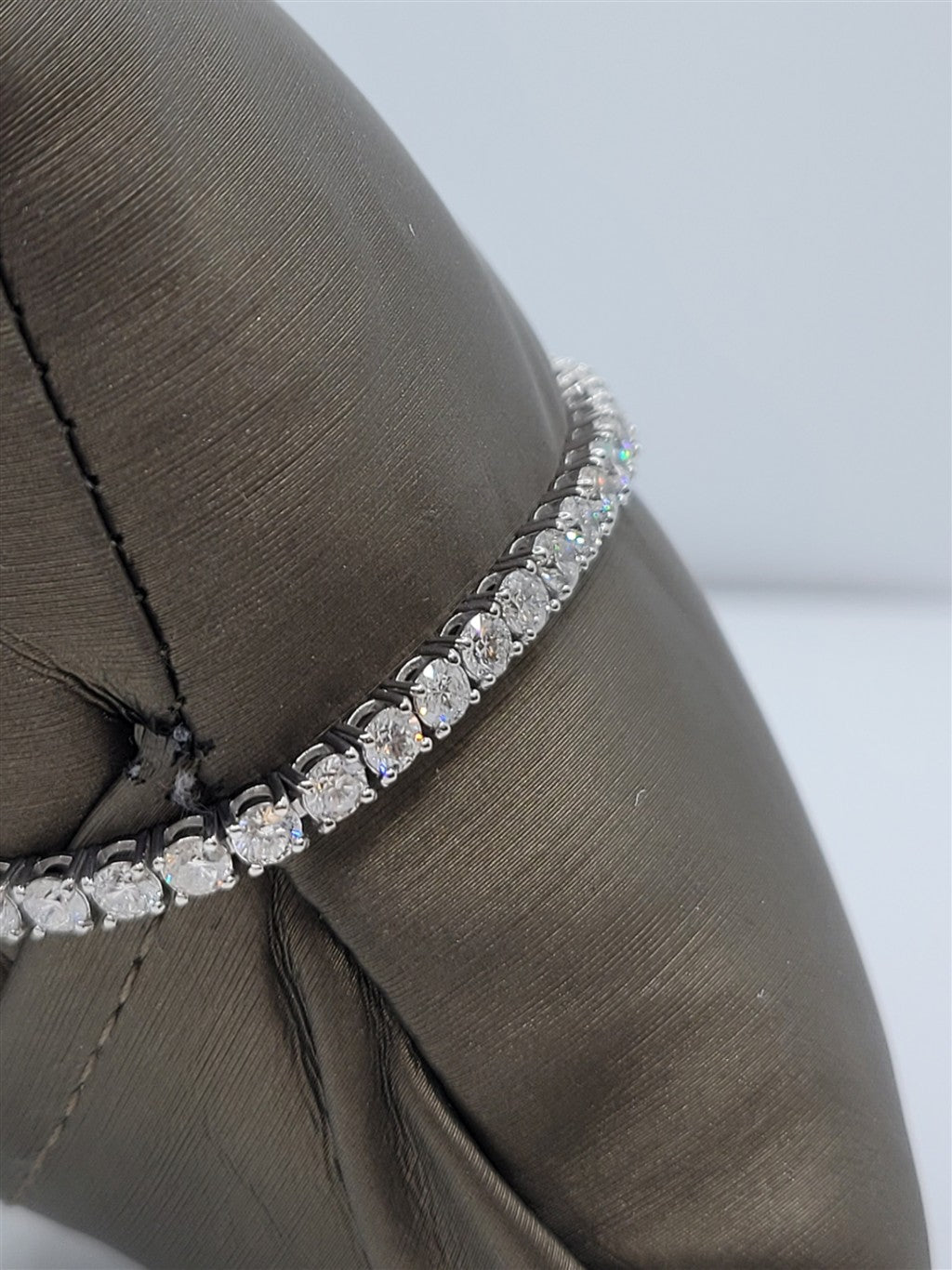 7" 14K White Gold Natural Diamond Tennis Bracelet