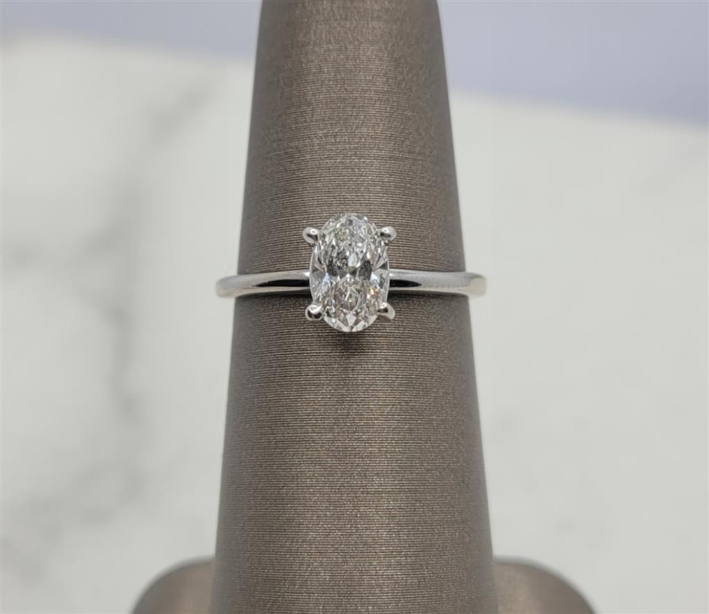 14K White Gold Solitaire Diamond Engagement Ring