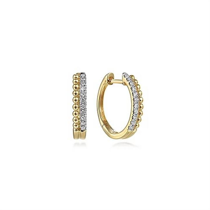 14K Two-Tone Gold "Gabriel & Co. " Bujukan Diamond Hoop Earrings