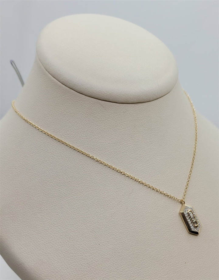 18" 14K Yellow Gold Diamond Pendant Fashion Necklace