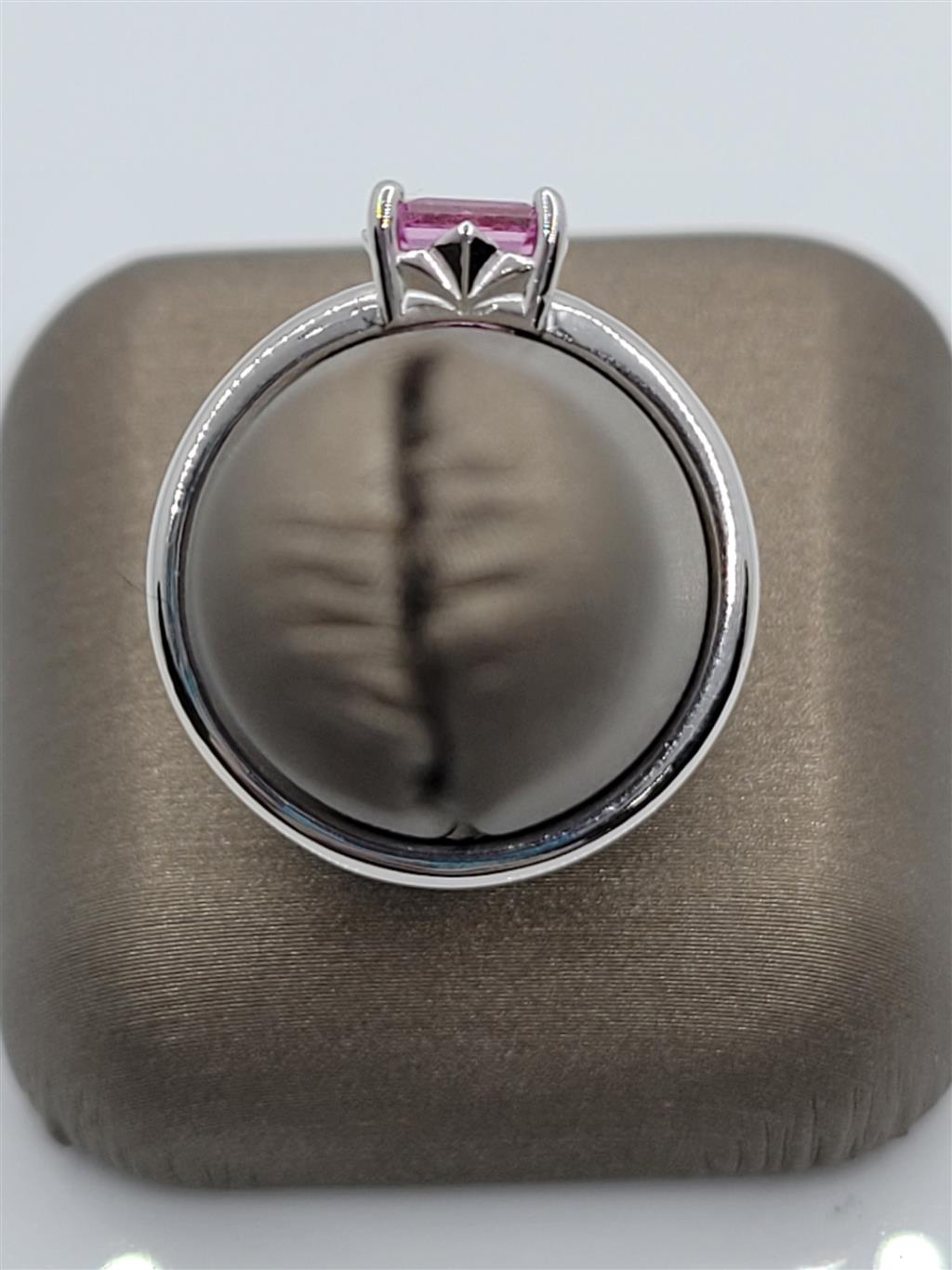 10K White Gold Fashion Pink Tourmaline Gemstone Ring