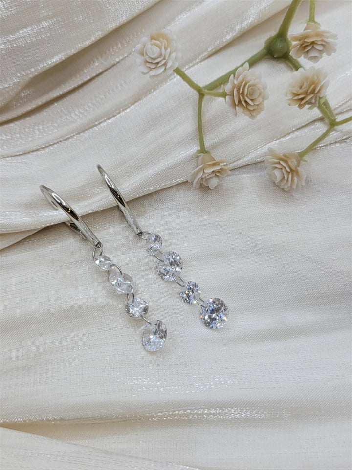 Sterling Silver Swarovski Crystal Multi-Stone Dangle Earrings