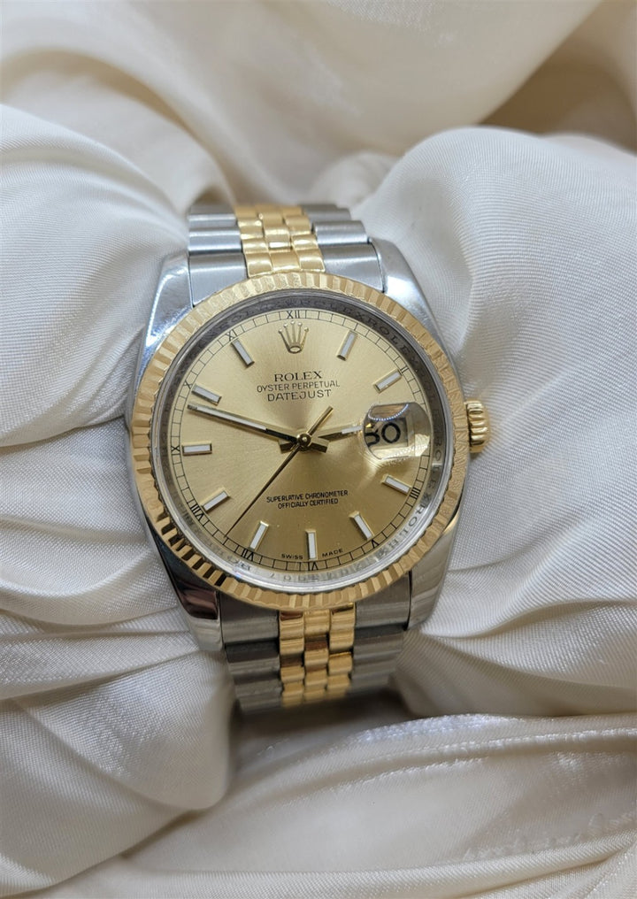 Certified Pre-Owned Rolex Stainless Steel & Yellow Gold 36 mm DateJust