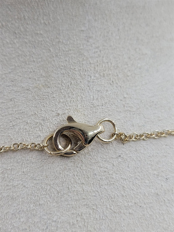 14K Yellow Gold Circle Disc Diamond Necklace
