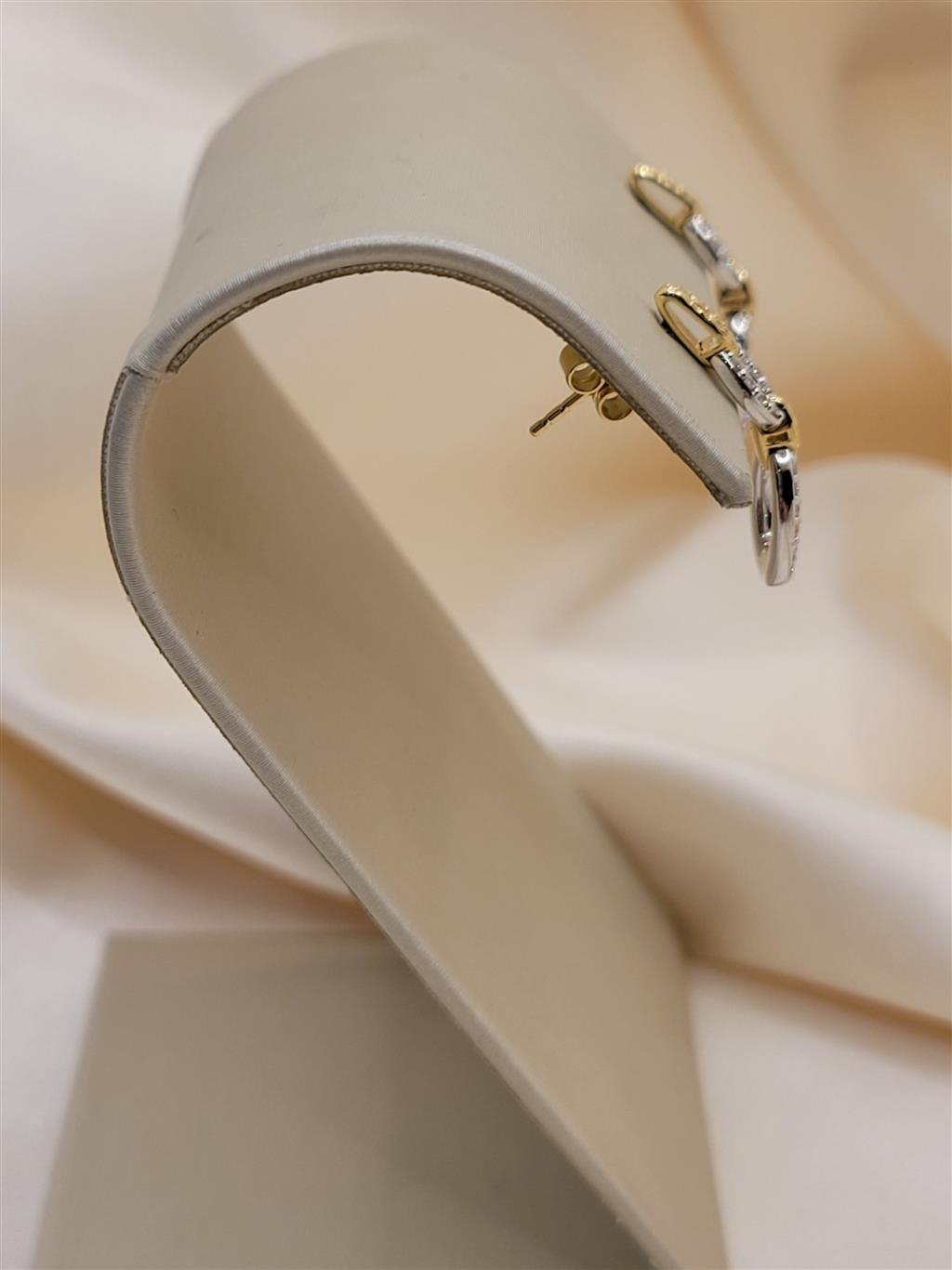 14K Two-Tone Gold Diamond Fashion Earrings