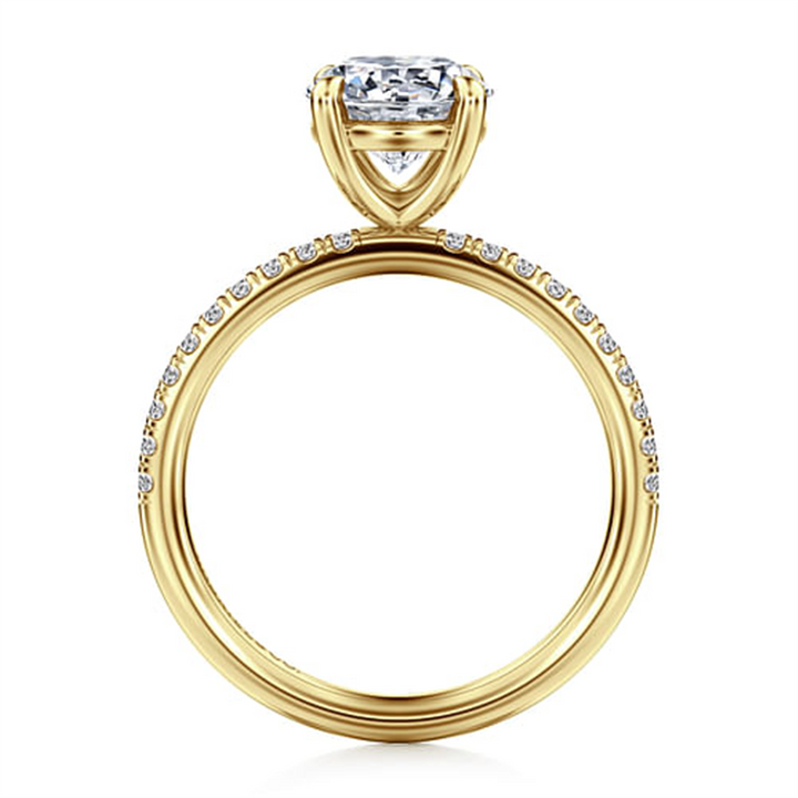 14K Yellow Gold Classic Round "Gabriel & Co" Diamond Ring Mounting
