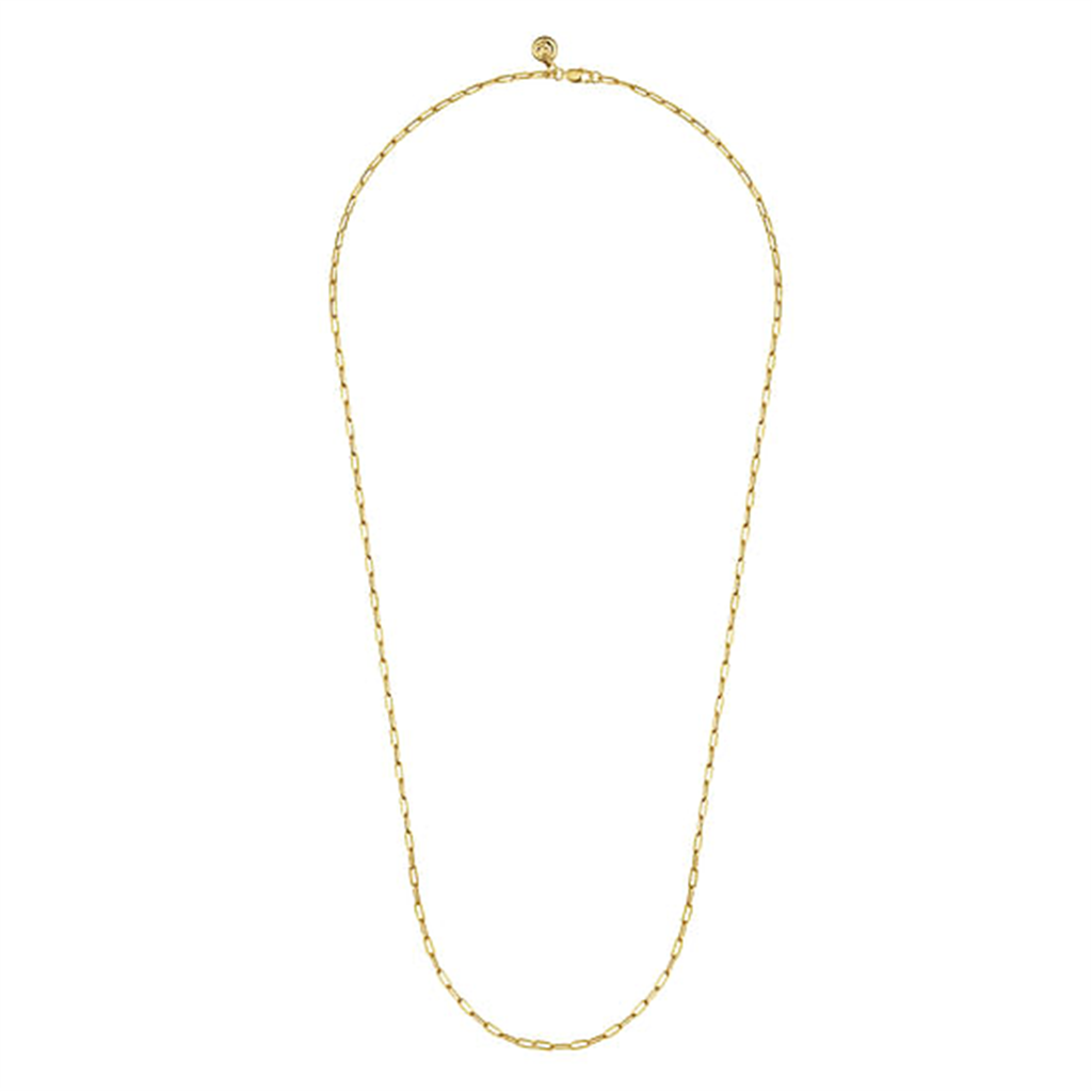 24" 14K Yellow "Gabriel and Co" Gold Paper Clip Chain