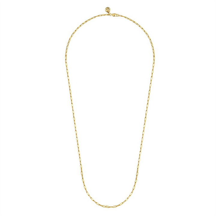 24" 14K Yellow "Gabriel and Co" Gold Paper Clip Chain