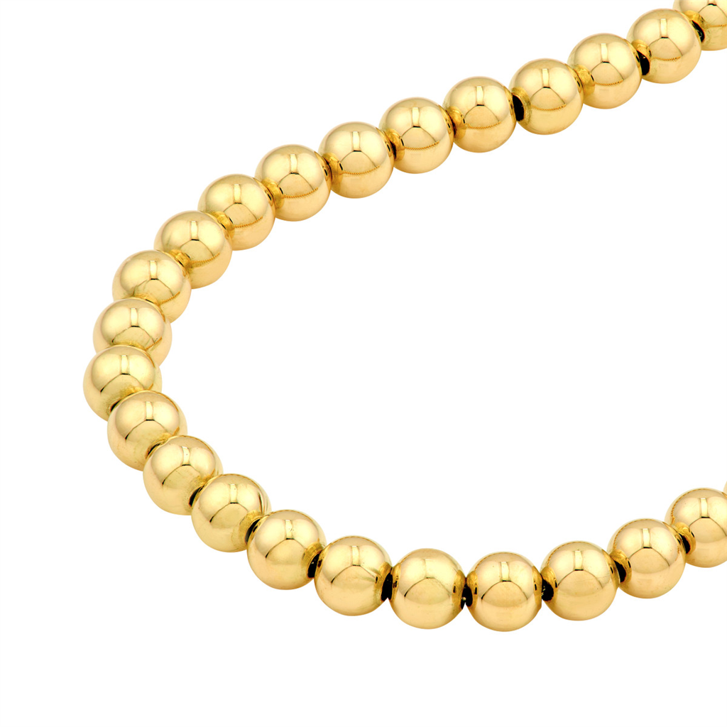 17.5" 14K Yellow Gold 4mm Beaded Bracelet