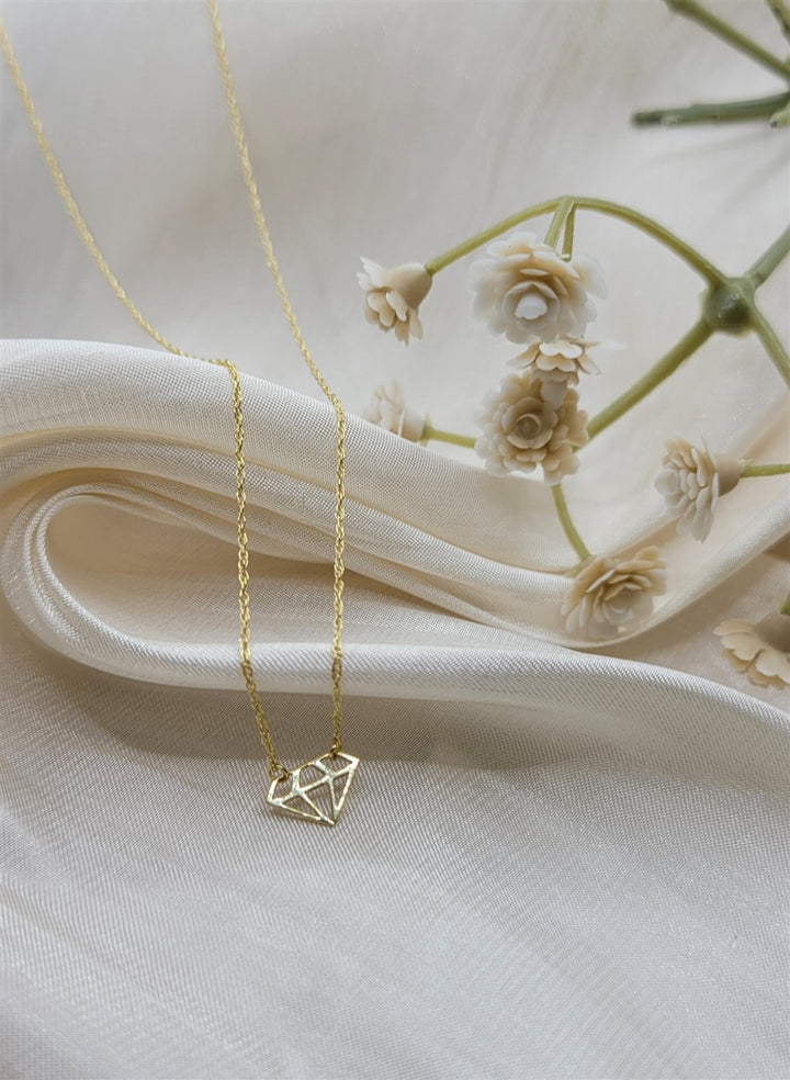 14K Yellow Gold Diamond Fashion Necklace