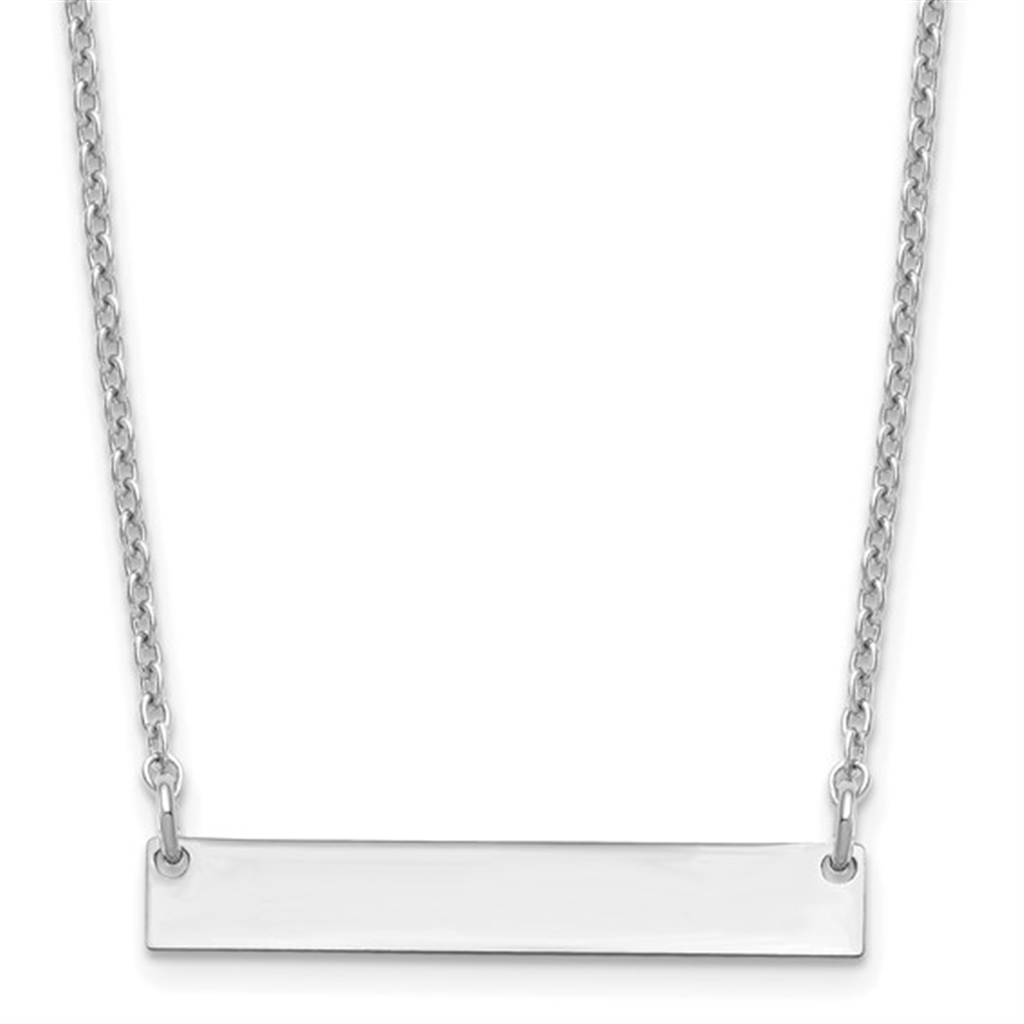 Sterling Silver  Engravable Bar Necklace