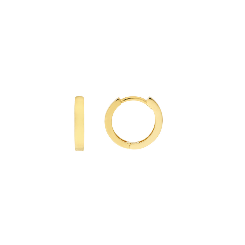 14K Yellow Gold 11mm Square Tube Mini Hoop Earrings
