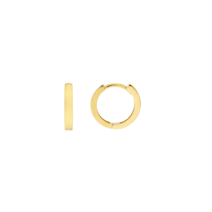 14K Yellow Gold 11mm Square Tube Mini Hoop Earrings