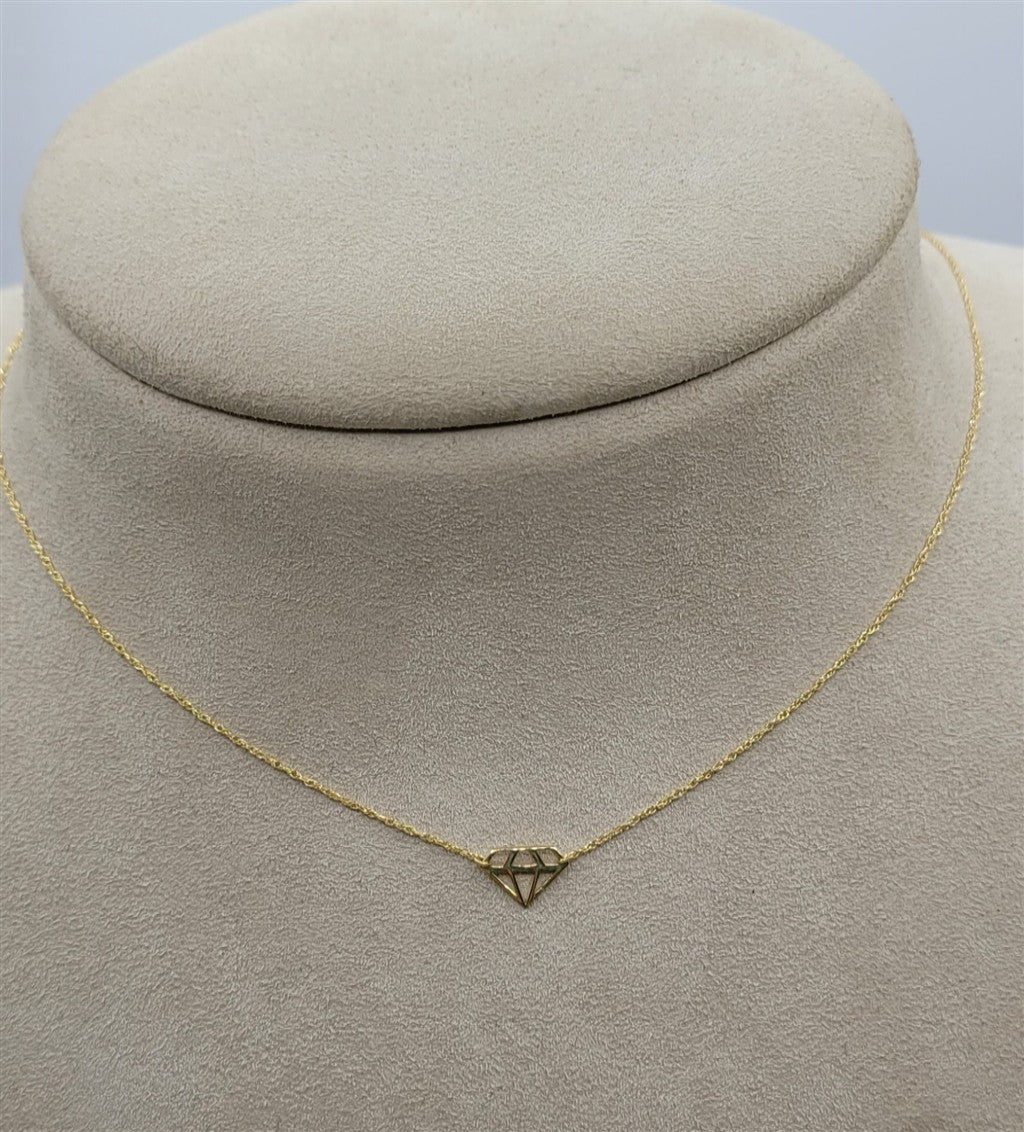 14K Yellow Gold Diamond Fashion Necklace