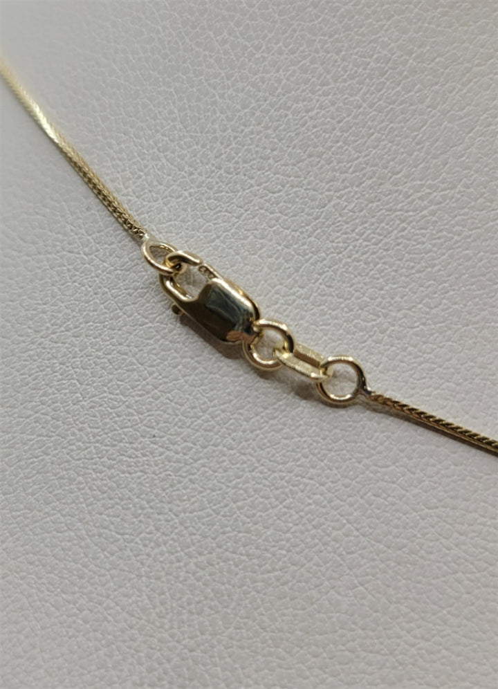 14K Yellow Gold Blue Sapphire And Diamond Antique Inspired Necklace