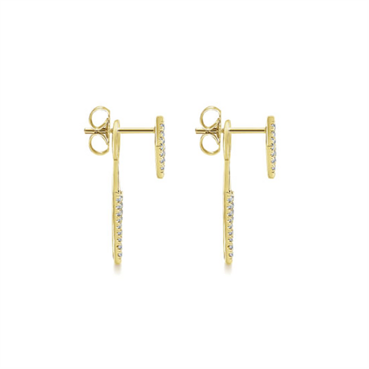 14K Yellow Gold Peek A Boo Kite Diamond Earrings
