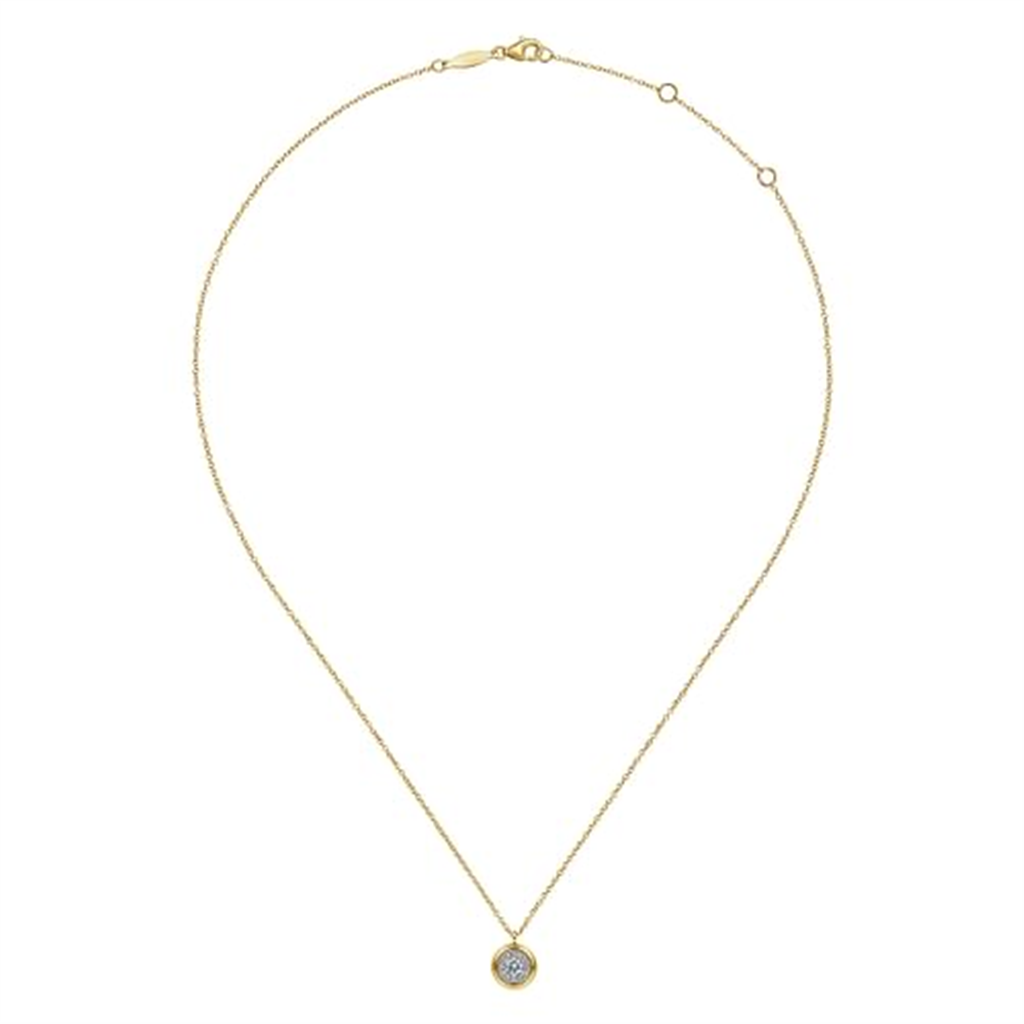 14K Yellow Gold Gabriel & Co. Diamond Cluster Necklace