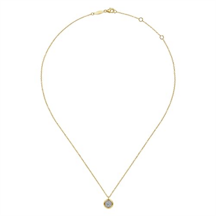 14K Yellow Gold Gabriel & Co. Diamond Cluster Necklace