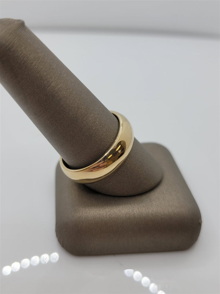 14K Yellow Gold 6.5 mm Half Round Wedding Band