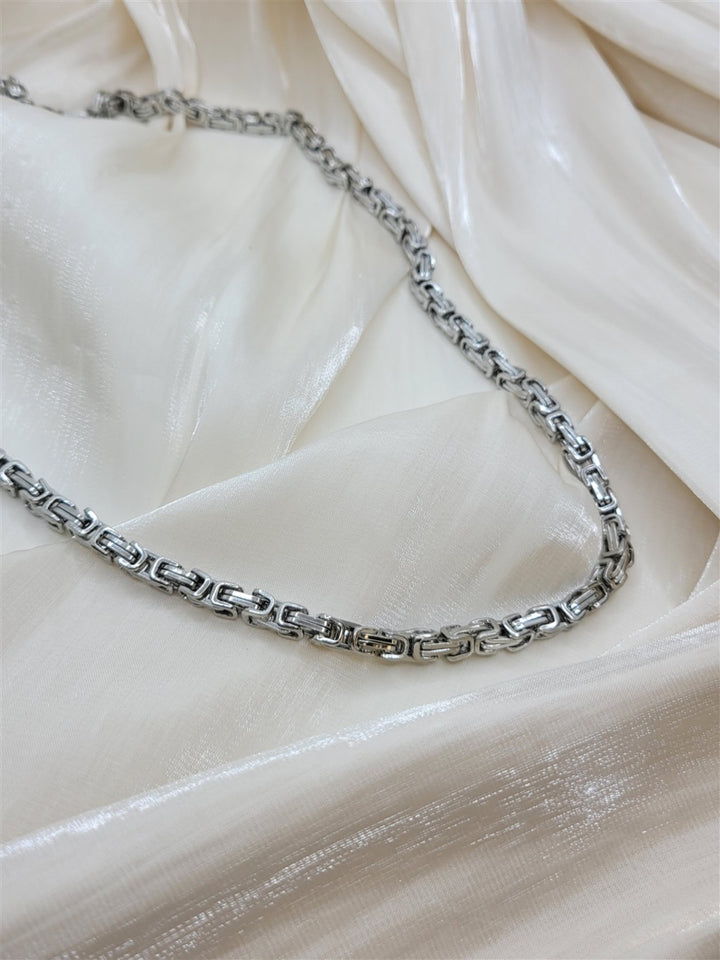 22/24" 5mm Stainless Steel Byzantine Mens Chain
