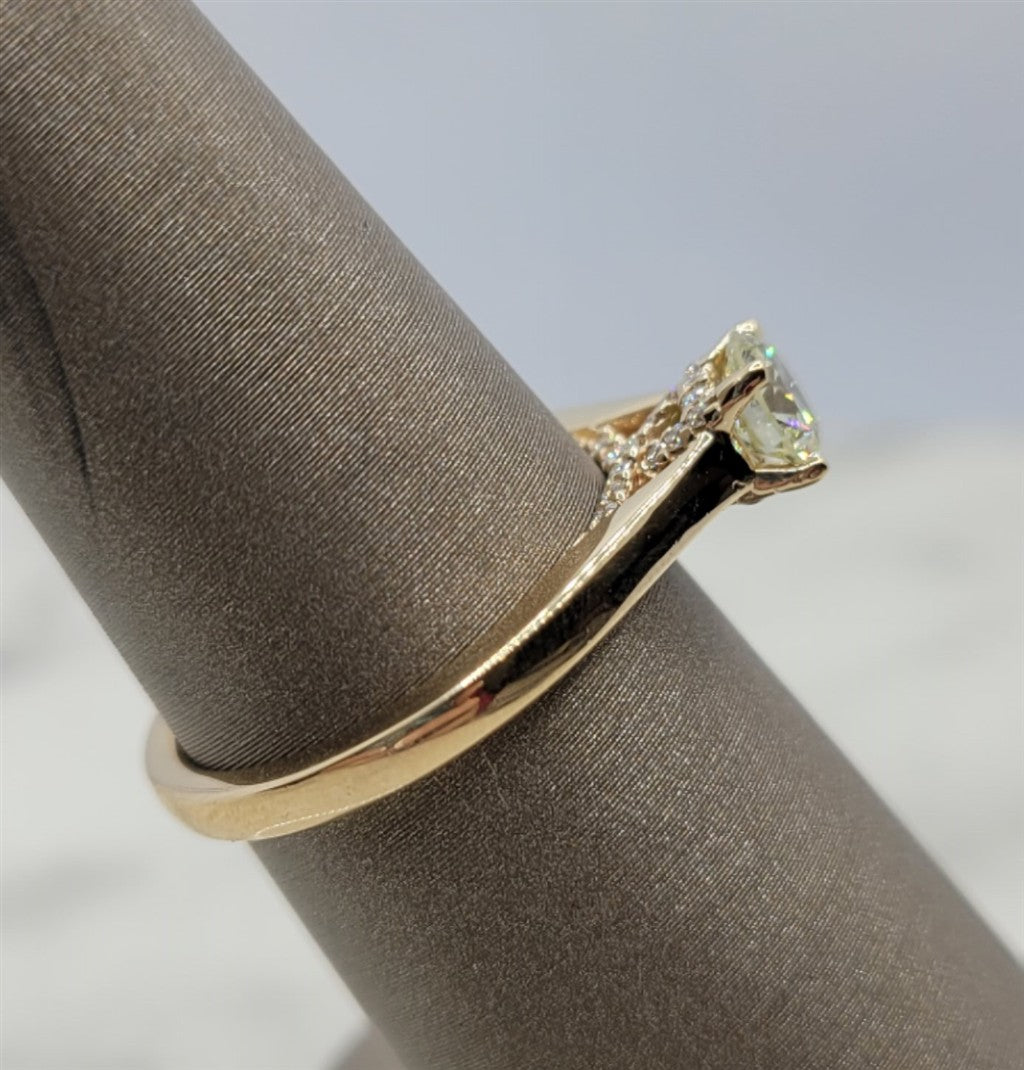 14K Yellow Gold Solitaire Diamond Engagement Ring