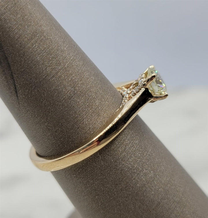 14K Yellow Gold Solitaire Diamond Engagement Ring