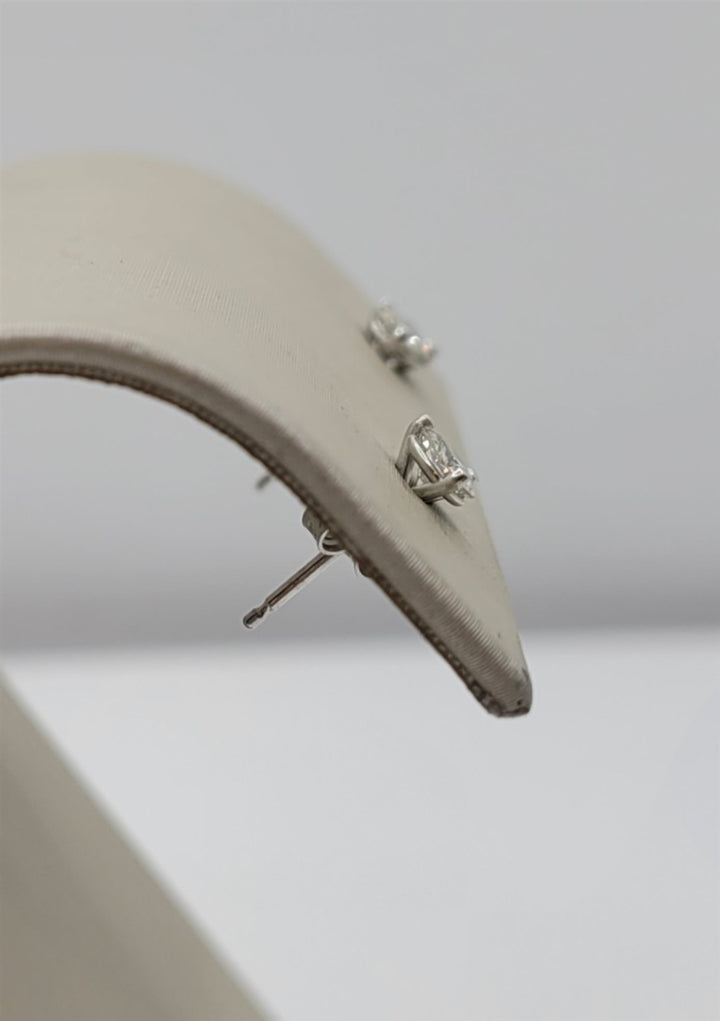 14K White Gold 3-Prong Martini .42 Twt Diamond Stud Earrings
