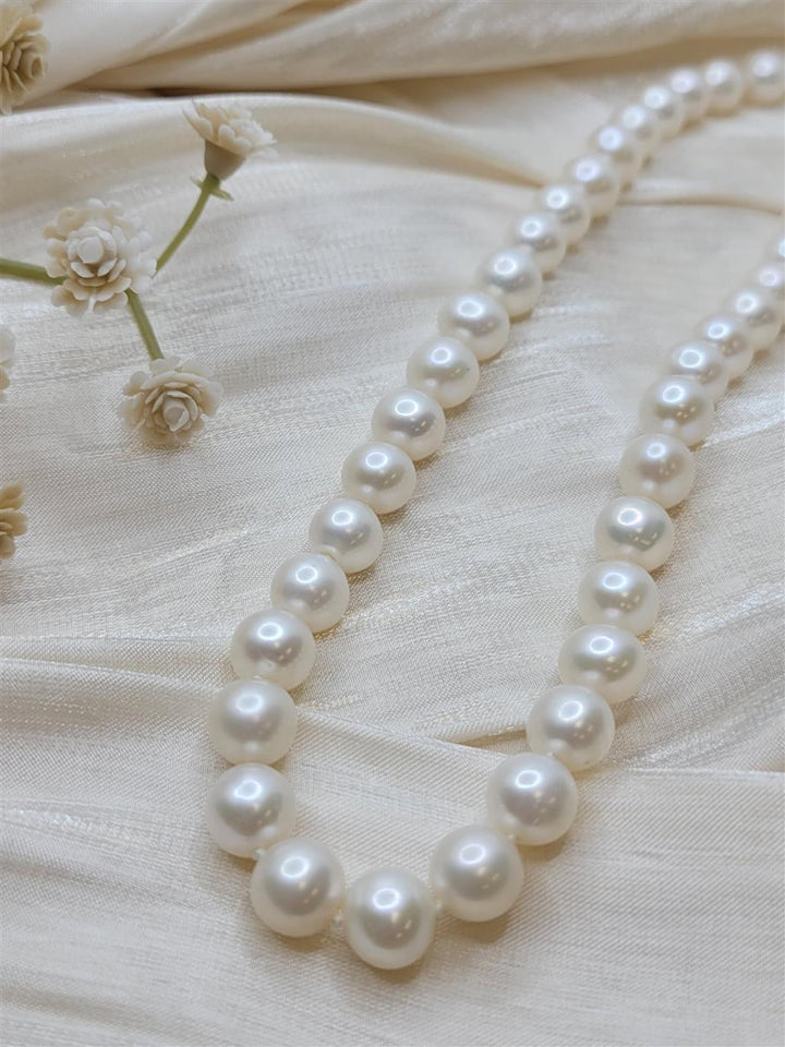 14K White Gold 7-7.5 MM  Pearl Strand Necklace