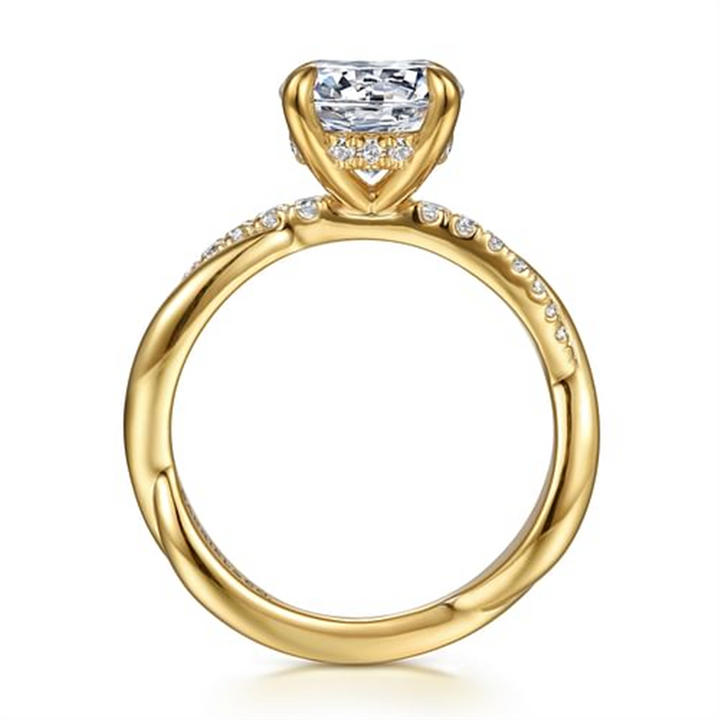 14K Yellow Gold Twist Gabriel & Co Diamond Engagement Ring