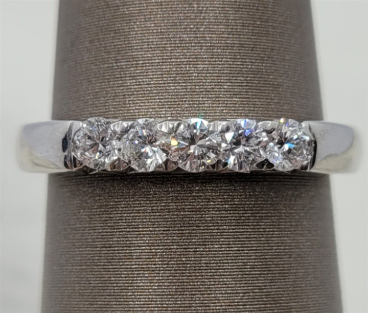14K White Gold Prong Set Diamond Wedding Ring