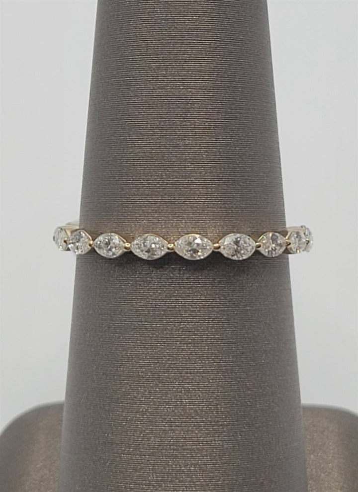 14K Yellow Gold Single Prong Marquise Diamond Wedding Band