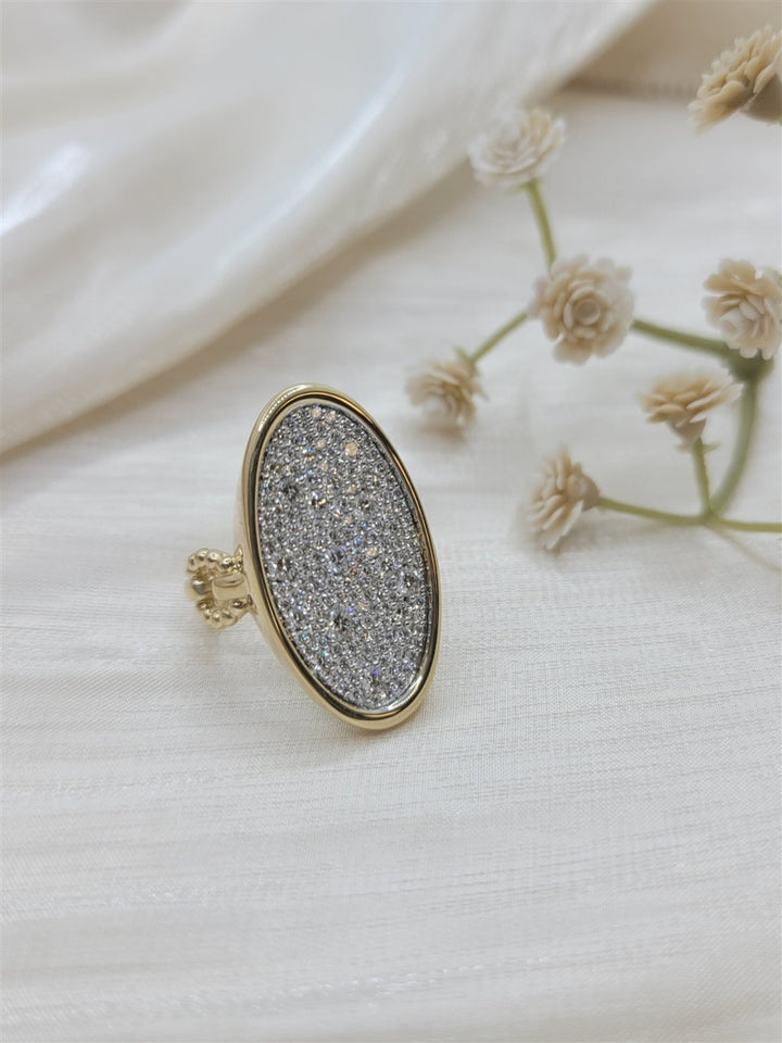 14K White & Yellow Gold Bujukan And Diamond Signet Ring