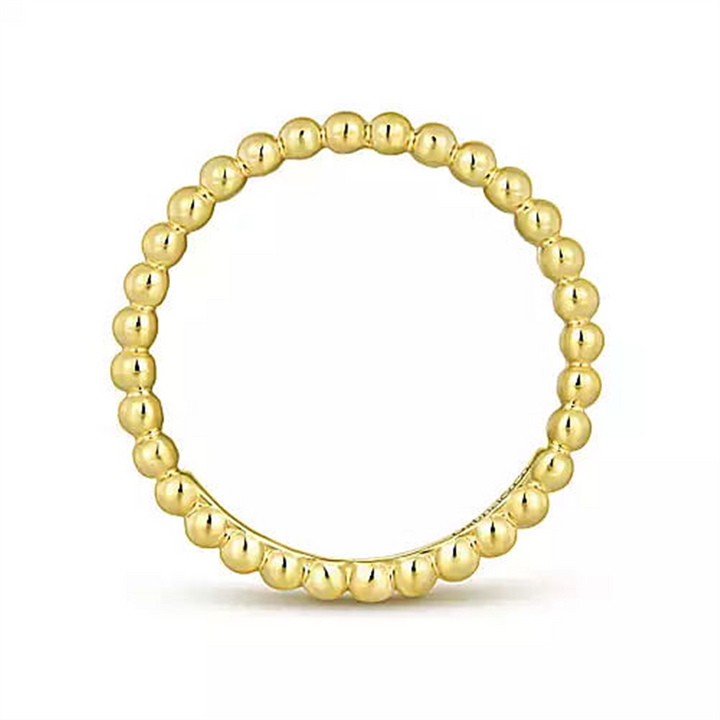 14K Yellow Gold Beaded Gold Fashion Ring