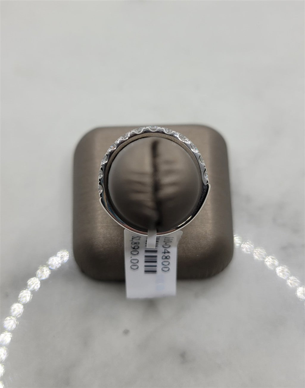 14K White Gold Prong Set Natural Diamond Wedding Band