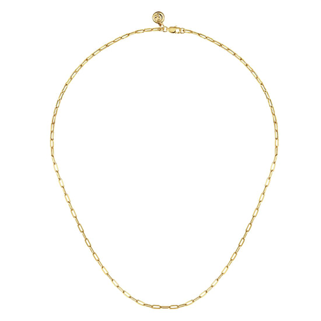 14K Yellow Gold Paper Clip 18 Gold Chain