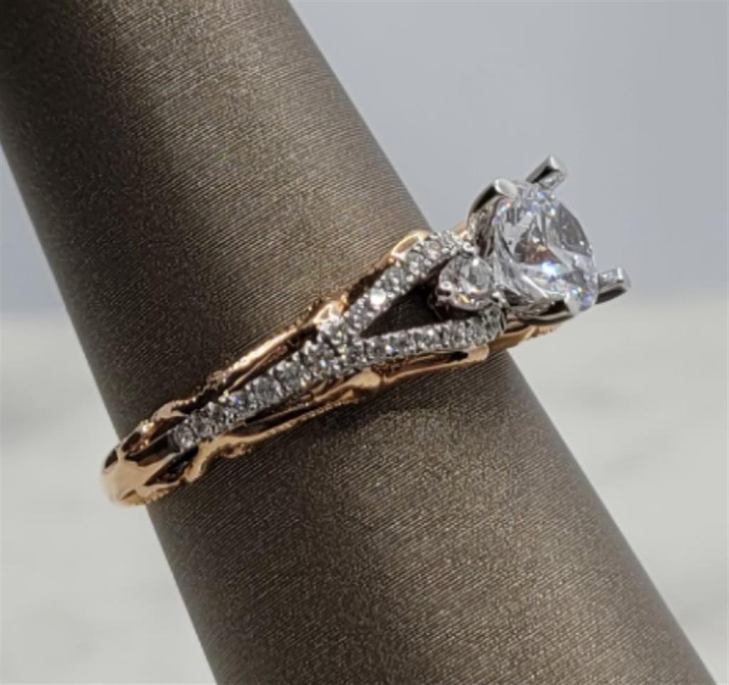 14K Two-Tone Gold Vintage Rego Diamond Mounting Ring