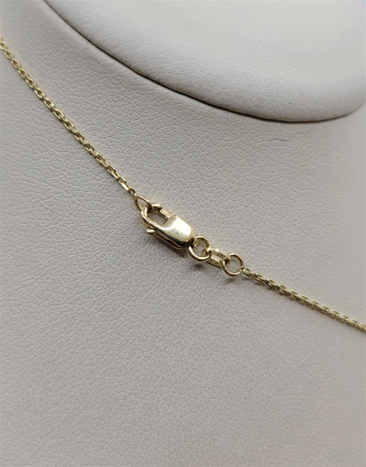 16" 14K Yellow Gold Custom Designed Oval Ruby Pendant Necklace