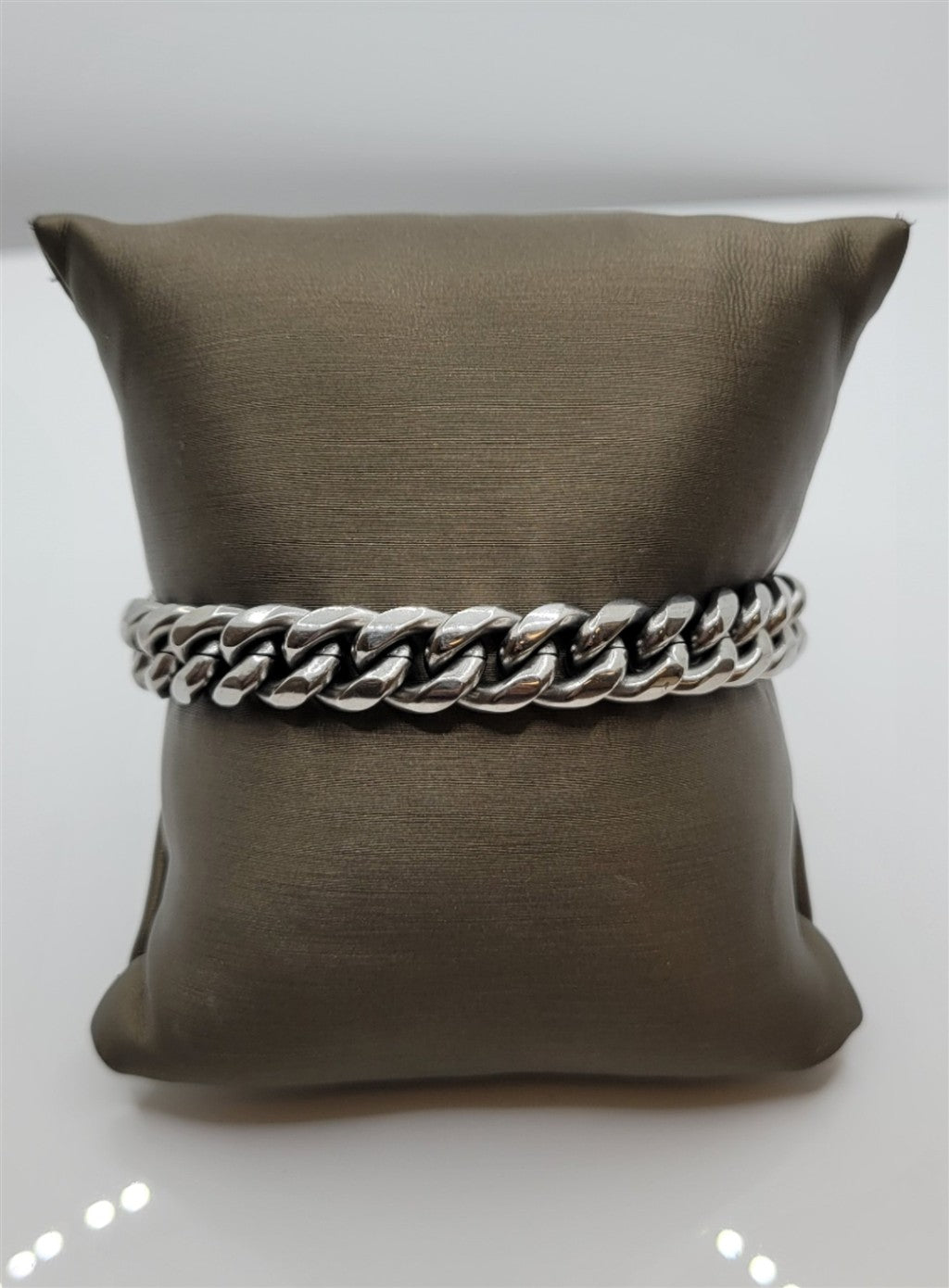 7.5" 10mm Stainless Steel Mens Curb Chain Bracelet