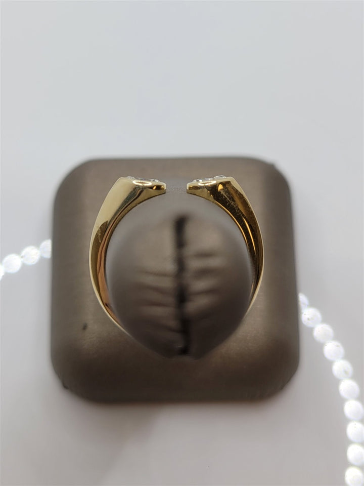 14K Yellow Gold Open Space Pear Diamond Fashion Ring