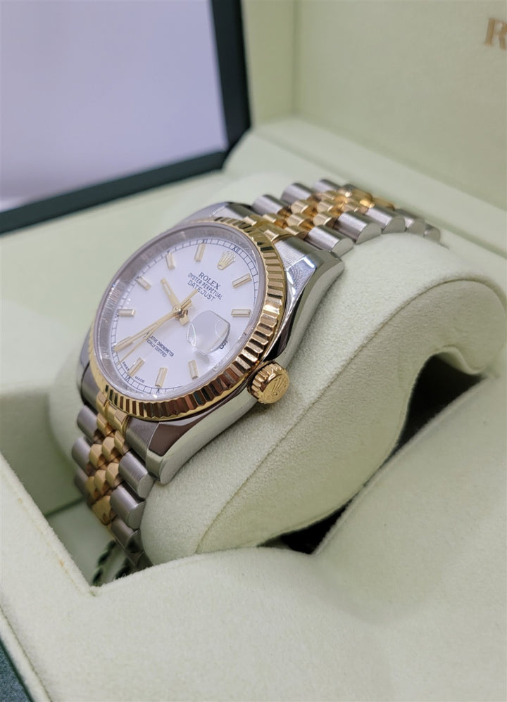 Certified Pre-Owned Stainless Steel & 18K Yellow Gold White Dail Datejust