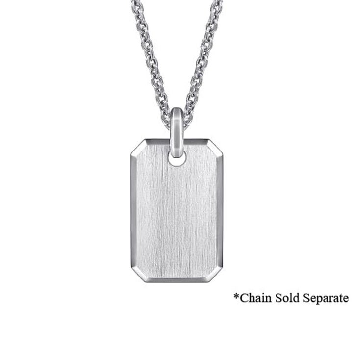 Sterling Silver "Gabriel & Co." Brushed Engravable Dog Tag