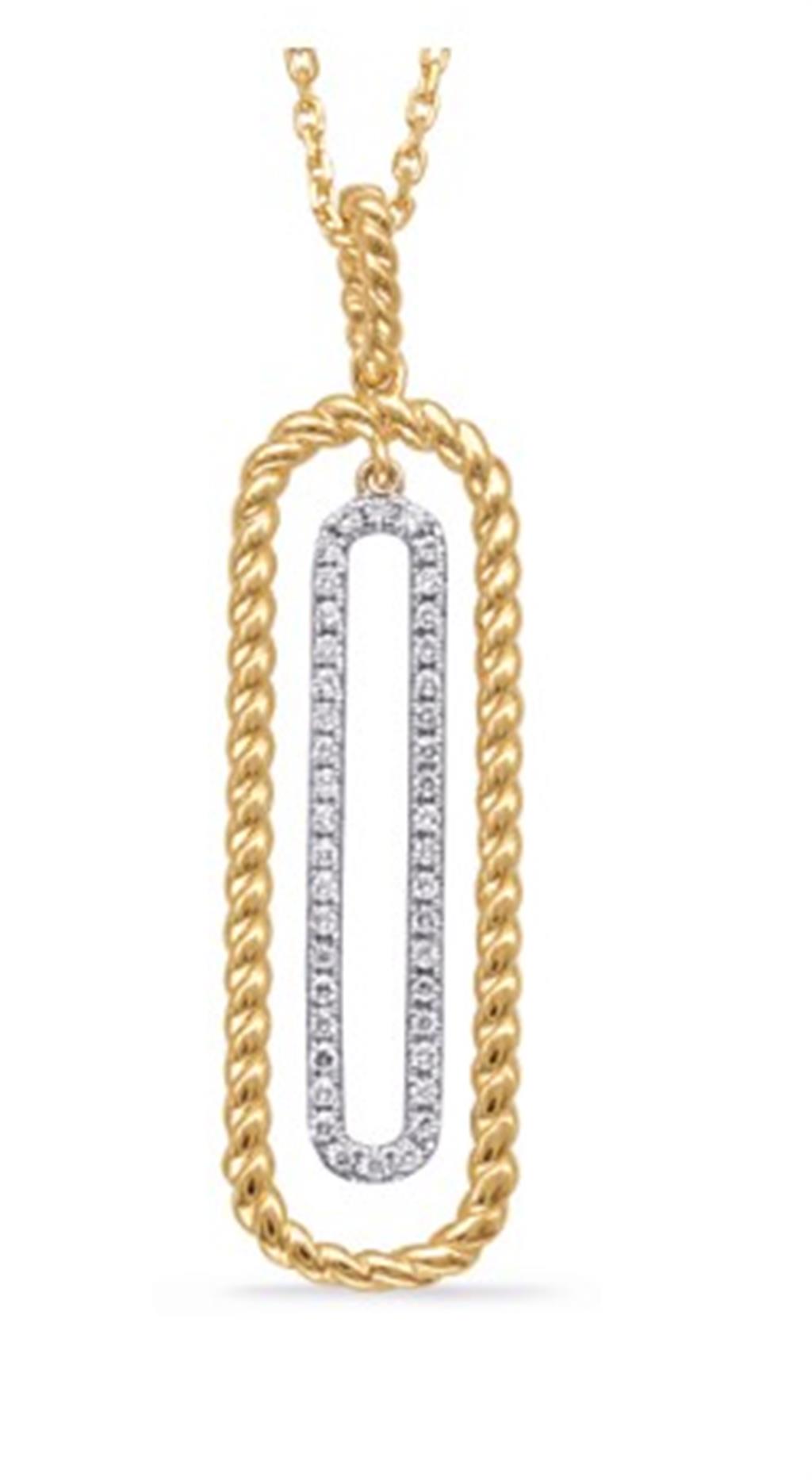 14K Two-Tone Gold 0.20 ctw Round cut S. Kashi Diamond Necklace