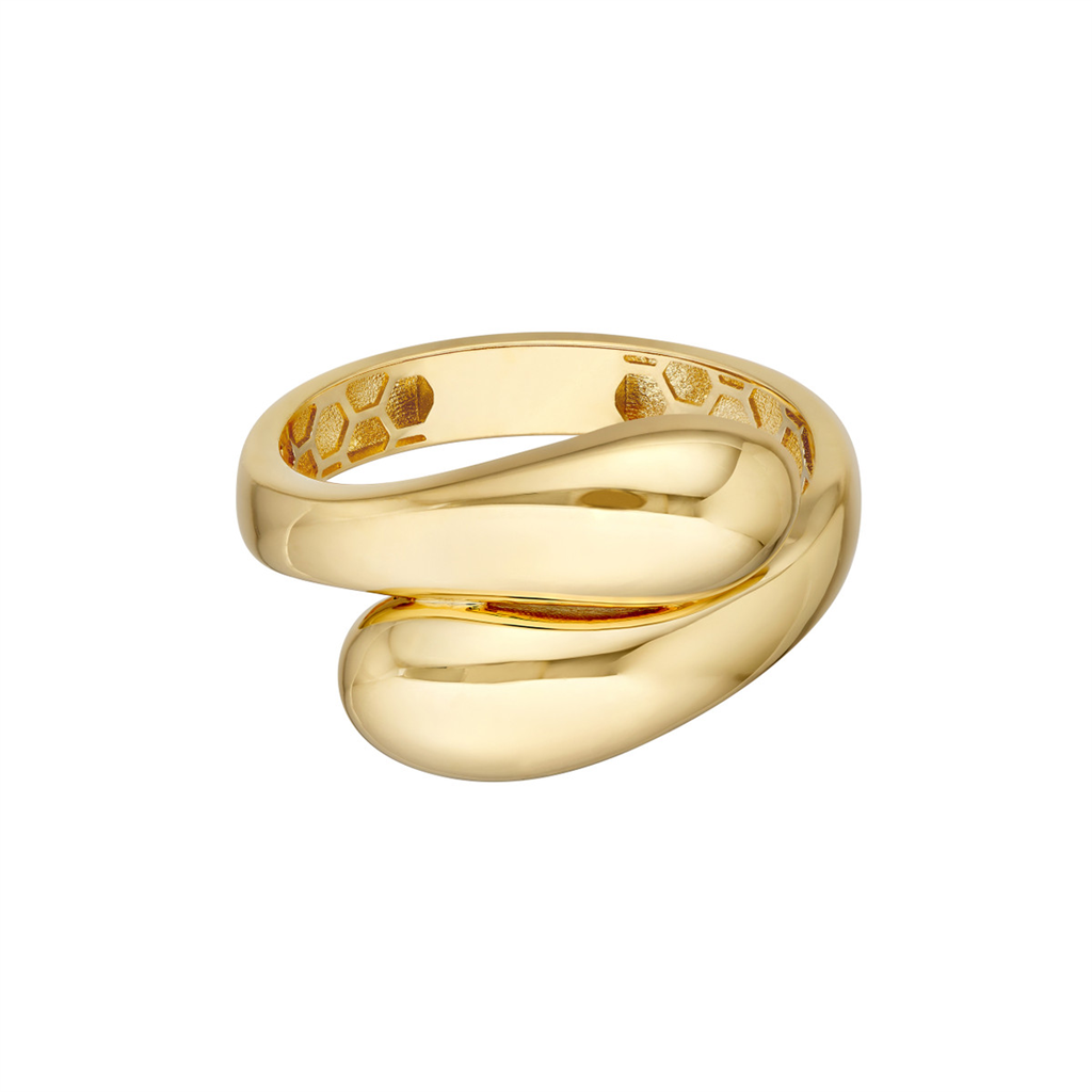 14K Yellow Gold Polished Lightweight Bypass Ring