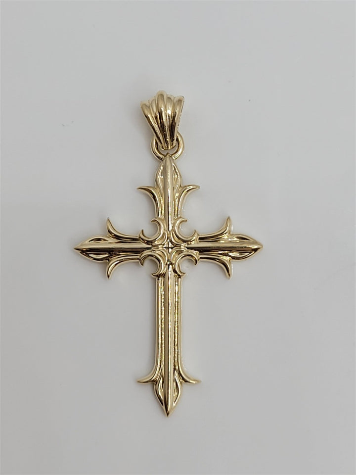 14K Yellow Gold Custom Designed Cross Pendant