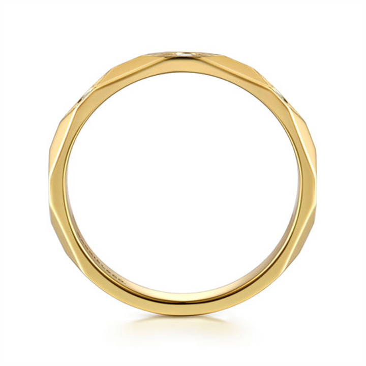 14K Yellow Gold Diamond Cut Stackable Ring
