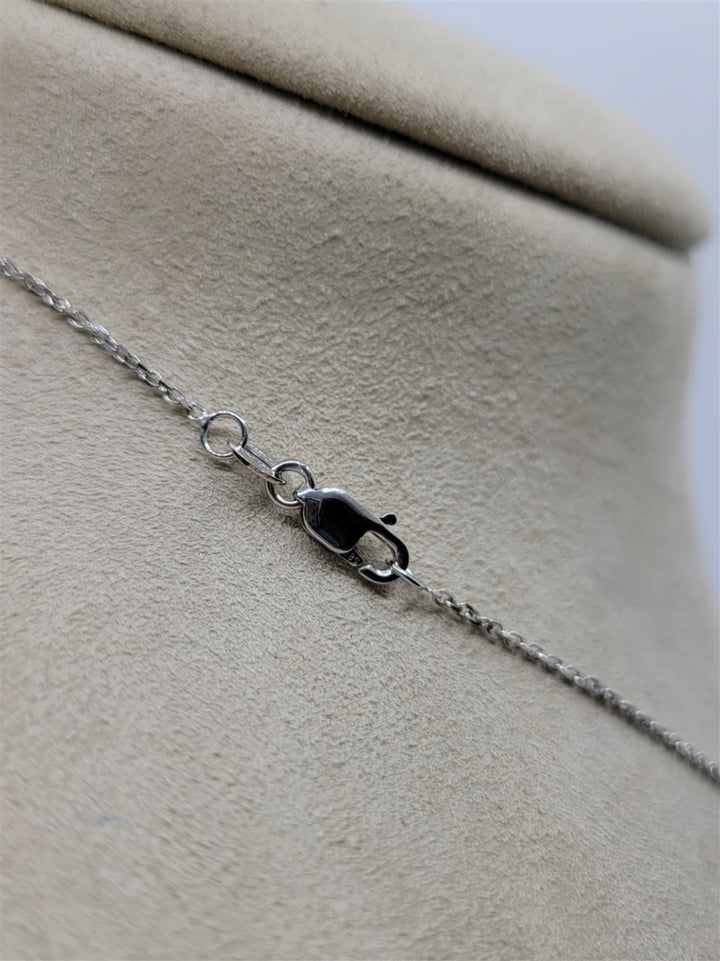 14K White Gold 2.61 ctw Kite cut Gemstone Necklace