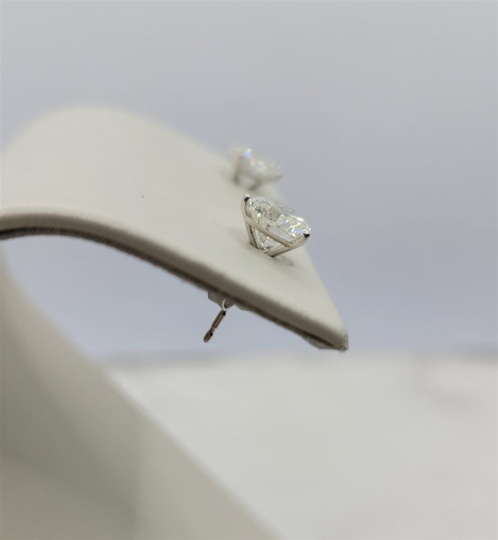 14K White Gold 2.03 ctw Round cut Diamond Stud Earrings