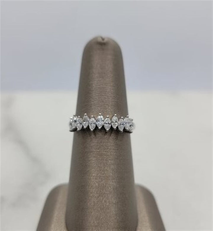14K White Gold Marquise Diamond Wedding Band