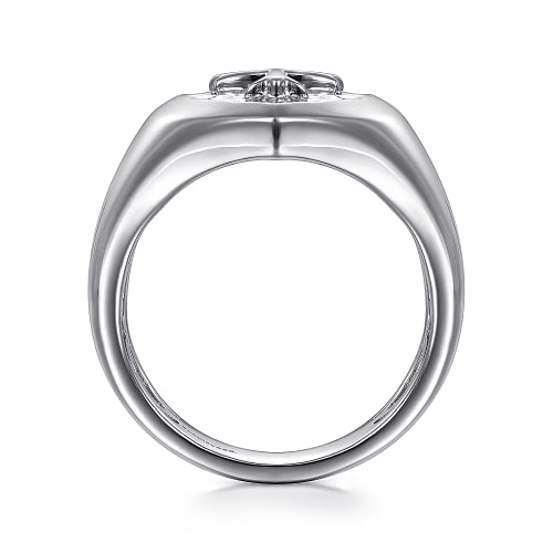Men's Sterling Silver "Gabriel & Co." Religious Cross Signet Fashion Ring